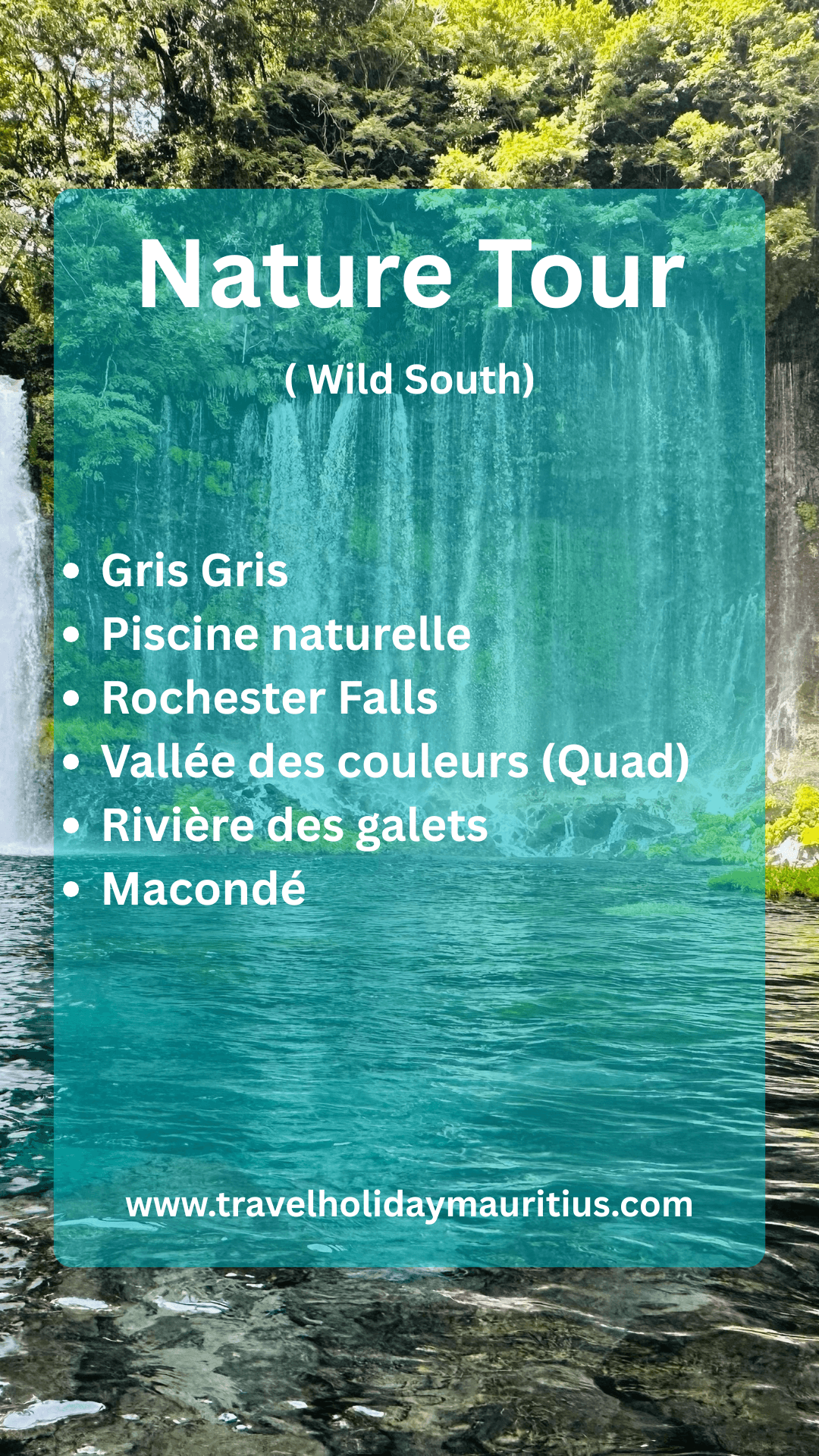 Nature tour in Mauritius with waterfalls and wild south coast