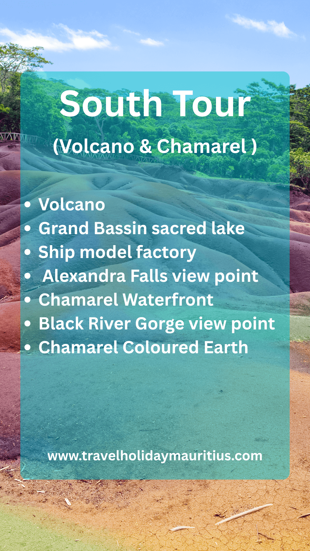 South Tour Mauritius with Grand Bassin, Chamarel and viewpoints